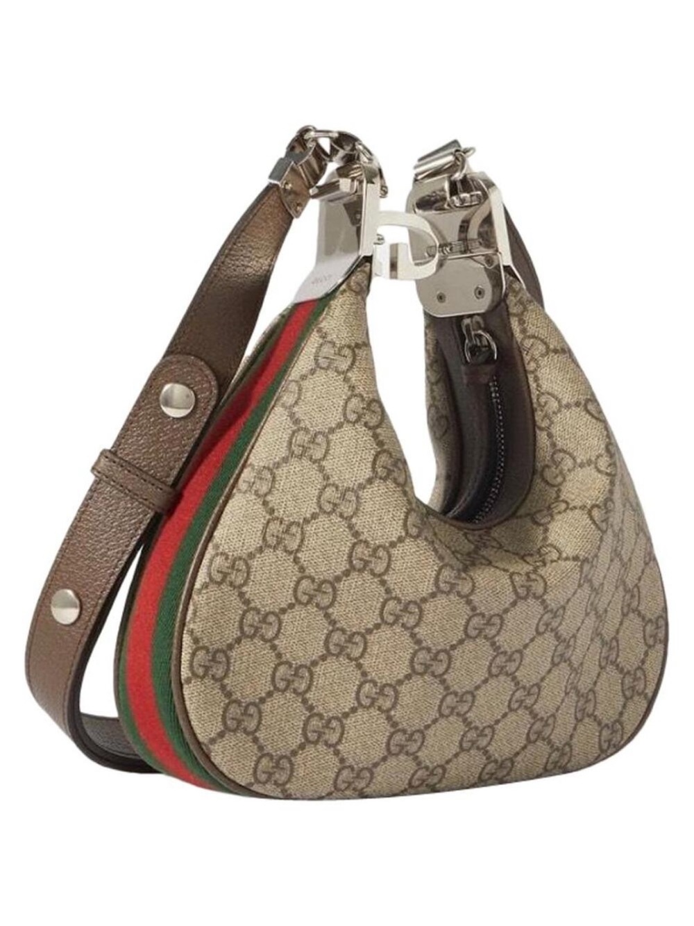 GUCCI Attaché Attache GG supreme logo web stripe trimmed bag